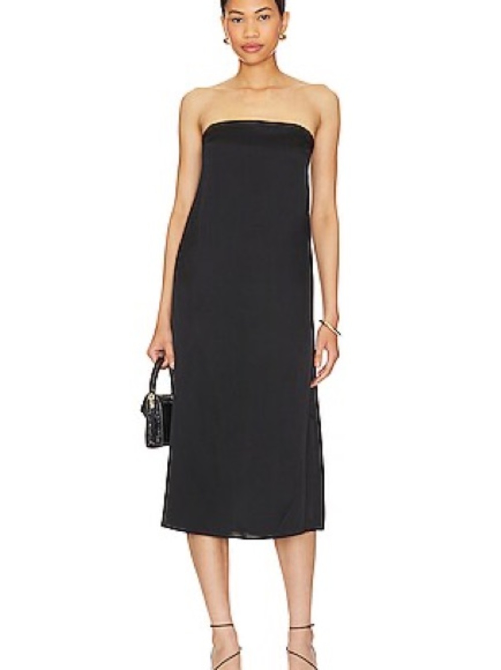 NWT Anine Bing Silk Black Megan Strapless Dress